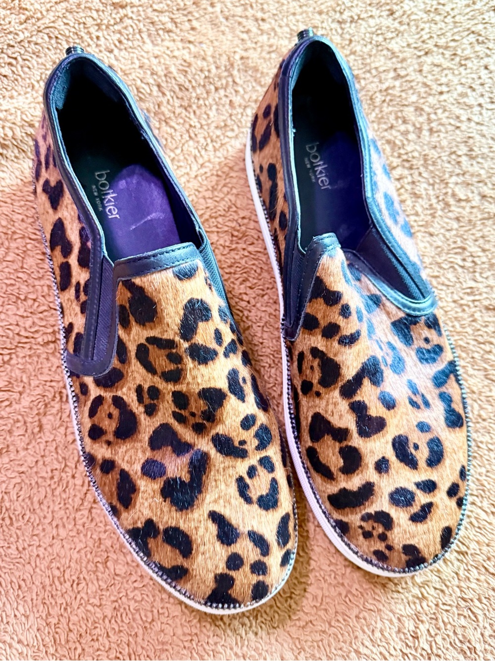 Botkier leopard Print calf hair  Slip-On Sneakers - Tan/Black